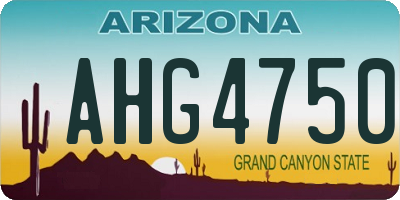AZ license plate AHG4750