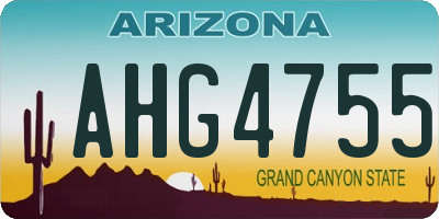 AZ license plate AHG4755