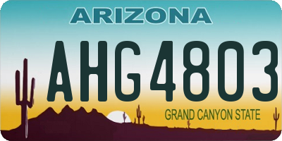 AZ license plate AHG4803