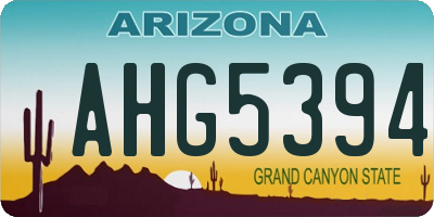 AZ license plate AHG5394