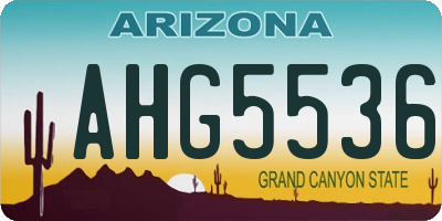 AZ license plate AHG5536