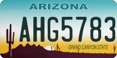 AZ license plate AHG5783