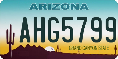 AZ license plate AHG5799