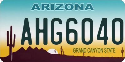 AZ license plate AHG6040
