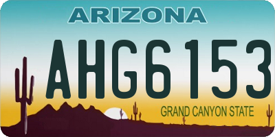 AZ license plate AHG6153