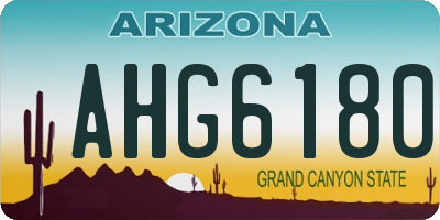 AZ license plate AHG6180
