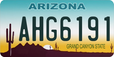 AZ license plate AHG6191
