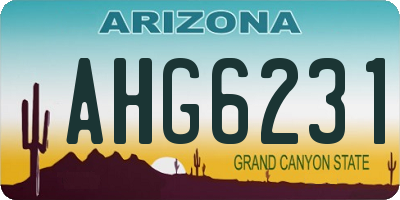 AZ license plate AHG6231