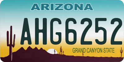 AZ license plate AHG6252