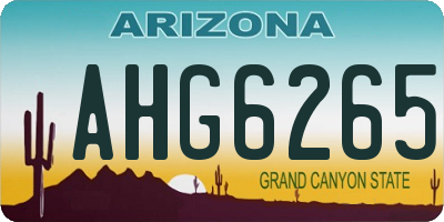 AZ license plate AHG6265