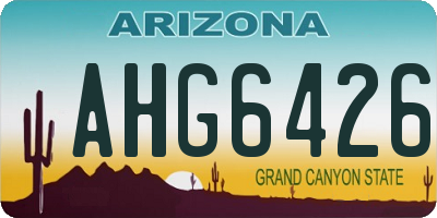 AZ license plate AHG6426