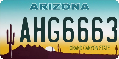 AZ license plate AHG6663
