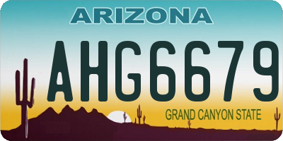 AZ license plate AHG6679