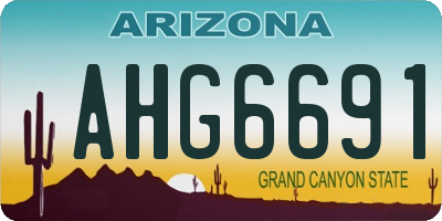 AZ license plate AHG6691