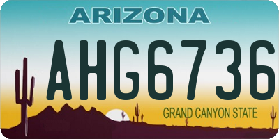 AZ license plate AHG6736