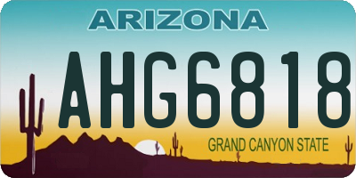 AZ license plate AHG6818