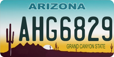 AZ license plate AHG6829