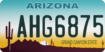 AZ license plate AHG6875