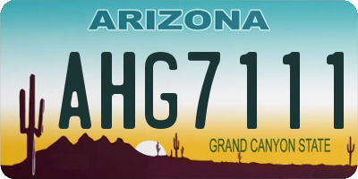 AZ license plate AHG7111