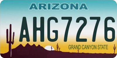AZ license plate AHG7276