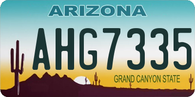 AZ license plate AHG7335