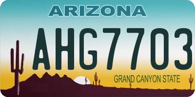 AZ license plate AHG7703