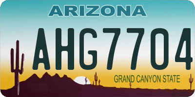 AZ license plate AHG7704