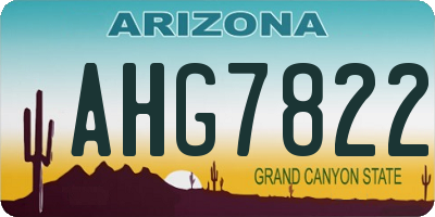 AZ license plate AHG7822