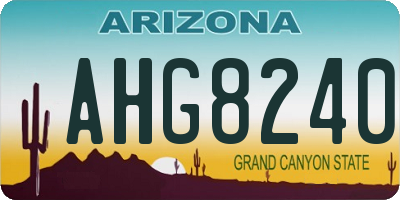 AZ license plate AHG8240