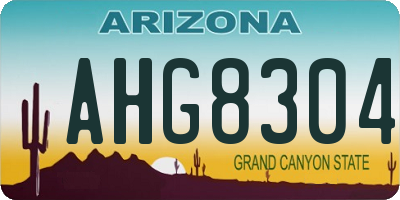 AZ license plate AHG8304