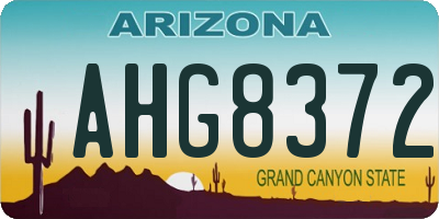 AZ license plate AHG8372