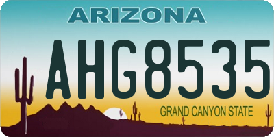 AZ license plate AHG8535