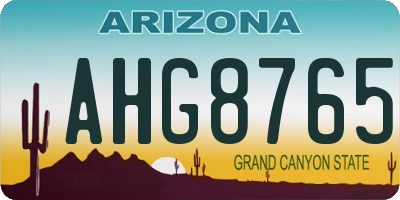 AZ license plate AHG8765