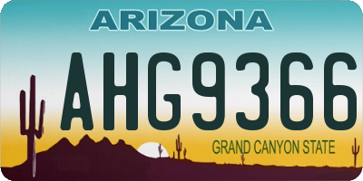 AZ license plate AHG9366