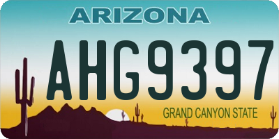 AZ license plate AHG9397
