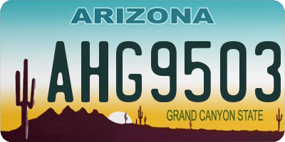 AZ license plate AHG9503