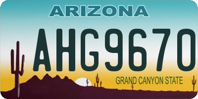 AZ license plate AHG9670