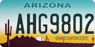 AZ license plate AHG9802