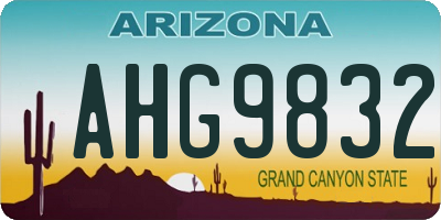 AZ license plate AHG9832