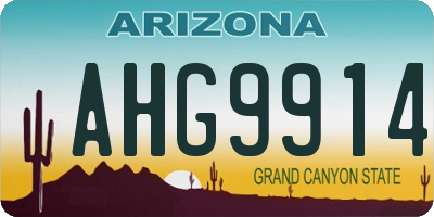 AZ license plate AHG9914