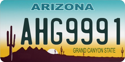 AZ license plate AHG9991