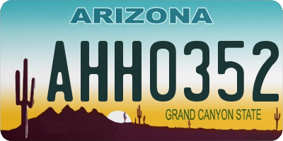 AZ license plate AHH0352
