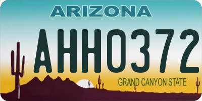 AZ license plate AHH0372