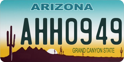 AZ license plate AHH0949