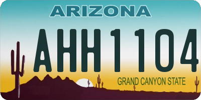 AZ license plate AHH1104