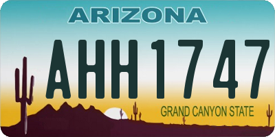 AZ license plate AHH1747