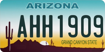 AZ license plate AHH1909