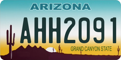 AZ license plate AHH2091