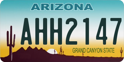 AZ license plate AHH2147
