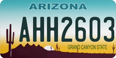 AZ license plate AHH2603